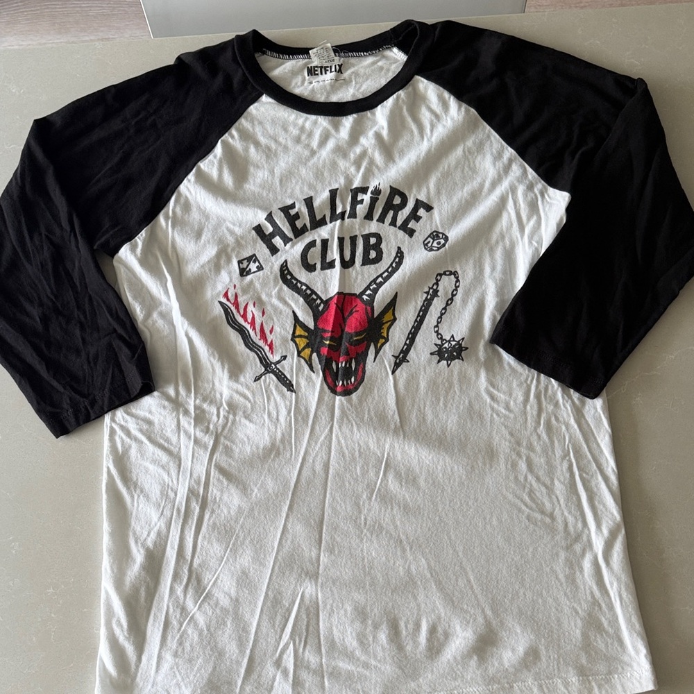 Netflix Hellfire Club Black and White Long Sleeve Tee